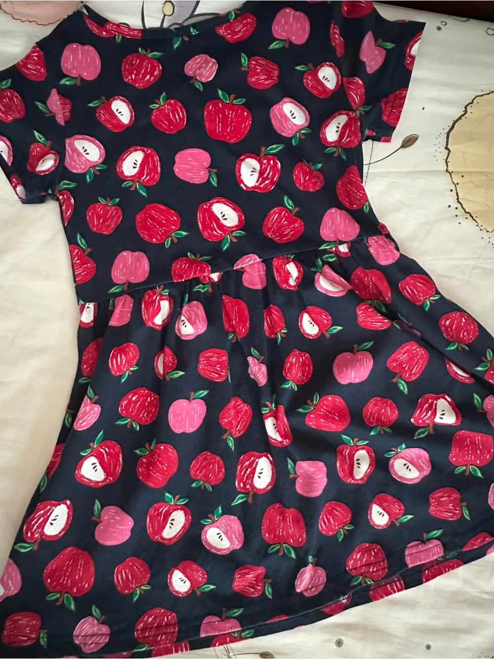 Girls Apple Design Dress - Picture 3 of 5